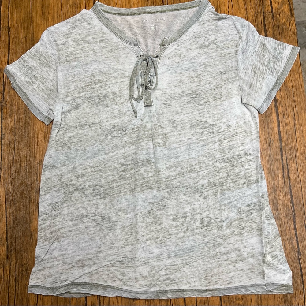 American Eagle Lace Up Tee